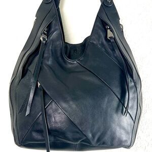 Christopher Kon Black Leather Hobo Bag